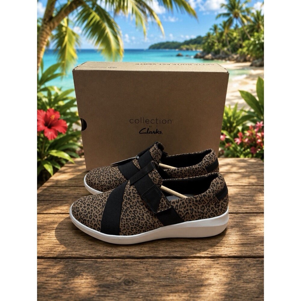 Clarks Kayleigh Charm Womens Sneaker Cheetah Print US Size 8.5W